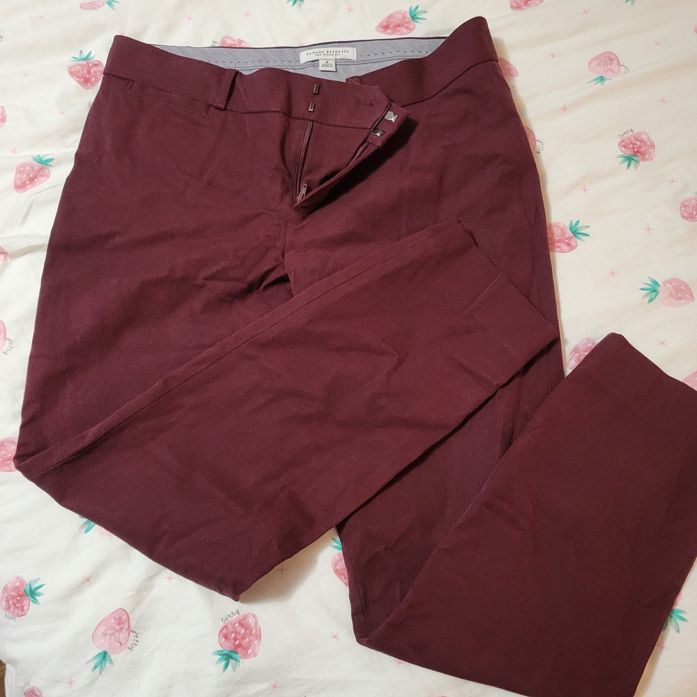 Banana Republic Maroon Straight Leg Pants